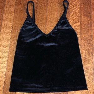 ‘One size’ Brandy Melville Black Velvet Crop Top